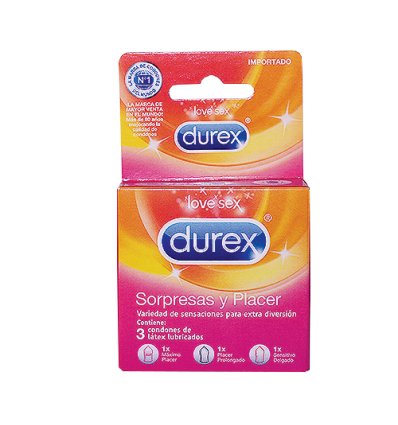 Durex Condones Sorpresas Y Placer X3
