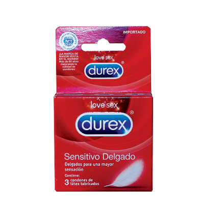 Durex Condones Sensitivo Delgado X3